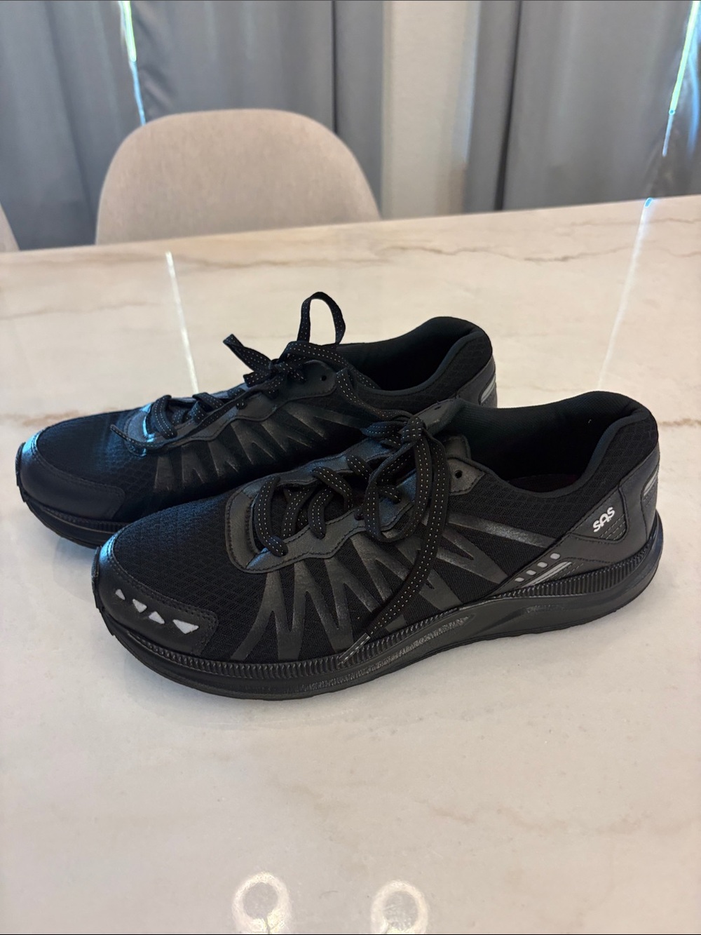 SAS Black Lace-Up Breathable Vibram Comfort Sneakers